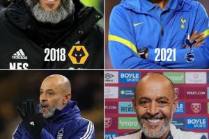 本赛季英超几支保级队都曾有同一个教练——努诺