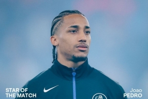 帽子戏法！若昂·佩德罗当选对阵维拉一役切尔西队内最佳球员