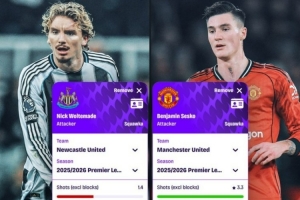 舍什科vs沃尔特马德本赛季英超数据：前者射门占优，但创造机会少