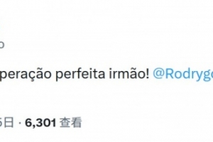 罗纳尔迪尼奥社媒祝福罗德里戈：祝你早日康复，兄弟