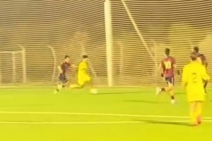 刘凯源突破下底送助攻，比利亚雷亚尔U16A队客场1-1战平莱万特