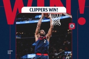 快船发布赢球海报庆祝胜利：伦纳德举火烧天成为主角