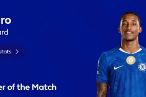 3球1助攻，英超官方：若昂·佩德罗当选切尔西4-1维拉全场最佳
