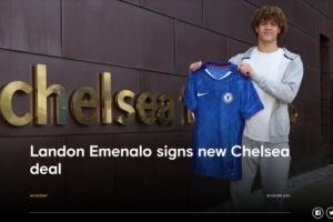 官方：切尔西与前总监之子兰登·埃梅纳洛续约至2031年