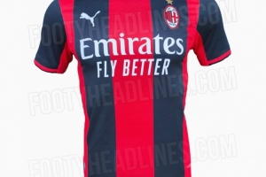 米兰下赛季主场球衣谍照：传统红黑条纹，灵感源自98-99赛季球衣