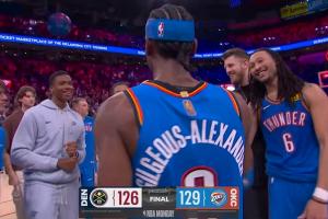 绝杀掘金️亚历山大横撤步高难度后仰三分一锤定音 太横了