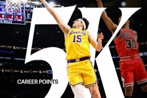 里夫斯总得分突破5000大关 湖人队史落选秀第二人&比肩乔治·麦肯