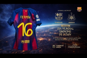 支持患唐氏综合症女孩！对阵纽卡，巴萨将身披她设计字体的球衣