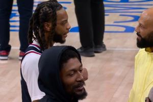 哥们你哪儿来的？快船惜败镜头给到加兰 下方冒出来个比尔