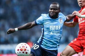 阿奇姆彭对阵上海海港攻入过6粒中超进球，仅次于对阵大连人的8个