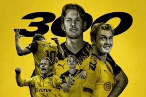 布兰特成为多特队史第20位出战300场球员，俱乐部社媒晒海报祝贺