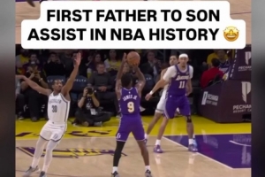 詹姆斯→布朗尼 NBA历史首次父亲给儿子的助攻！詹姆斯自豪转发